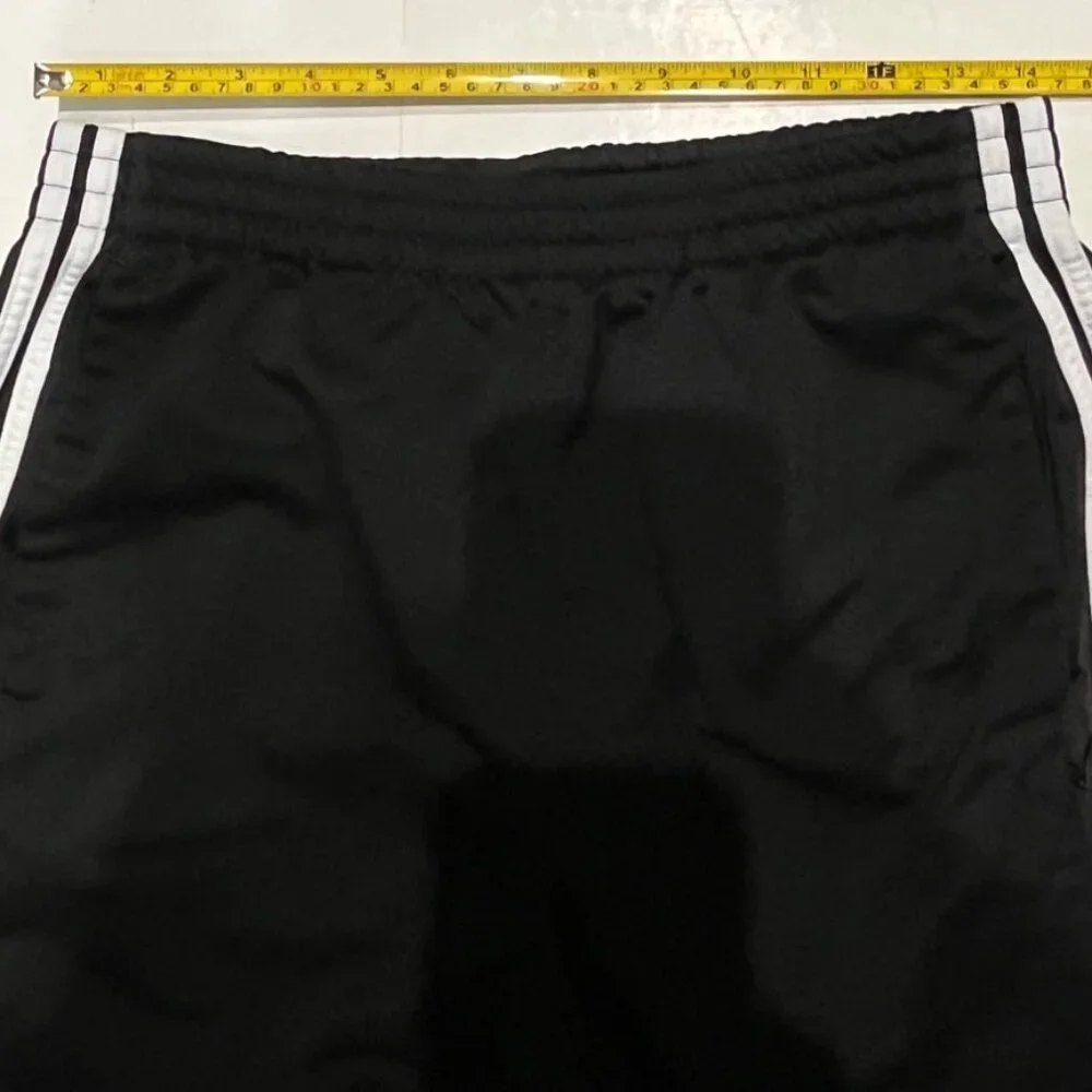 Adidas Size Youth Large Track Pants Sweatpants Black w/ White 3 Stripes